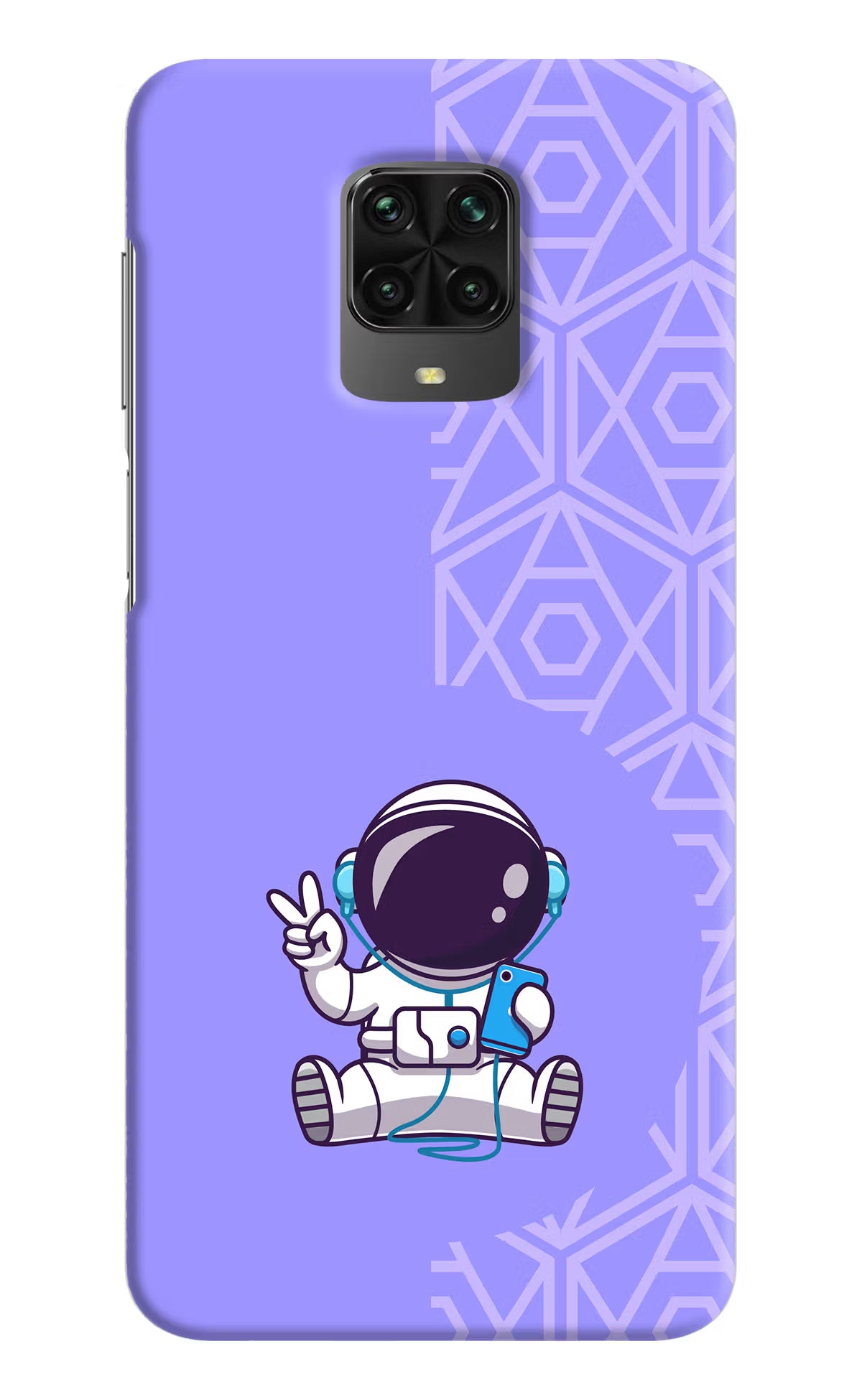 Cute Astronaut Chilling Poco M2 Pro Hard Case Back Cover by Casekaro