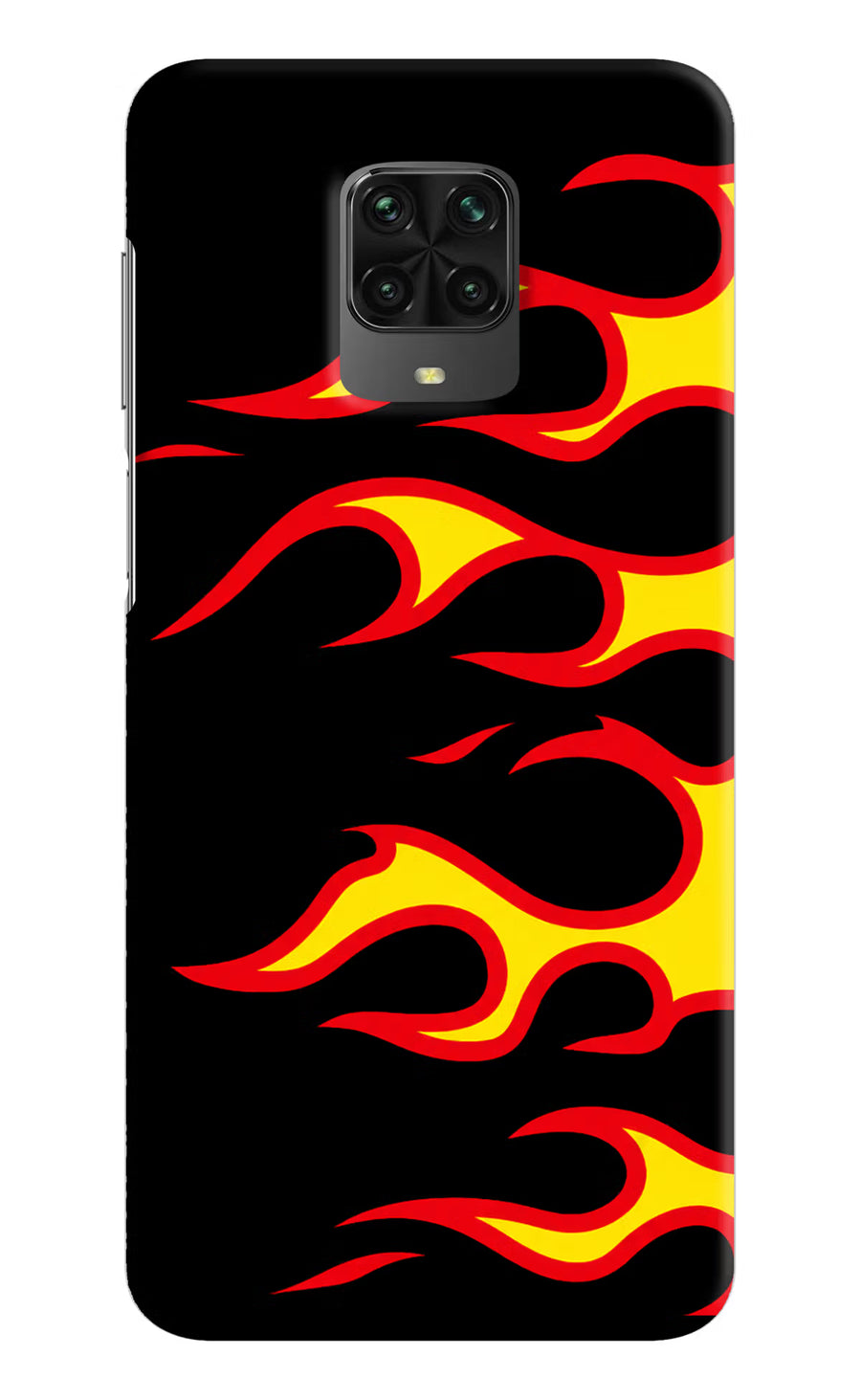 Side Sweep Flames Poco M2 Pro Back Cover, Hard case