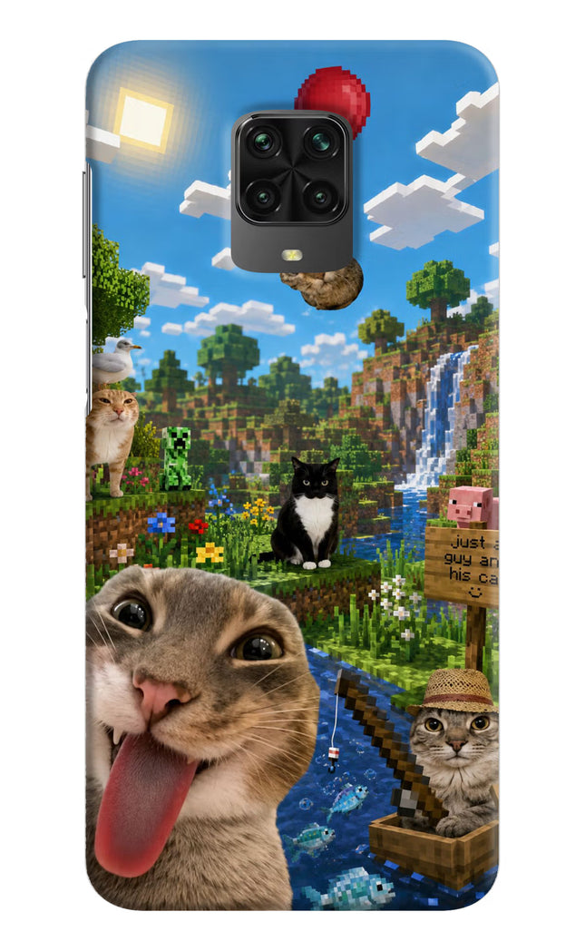 Minecraft Cat Chaos Poco M2 Pro Hard Case Back Cover by Casekaro