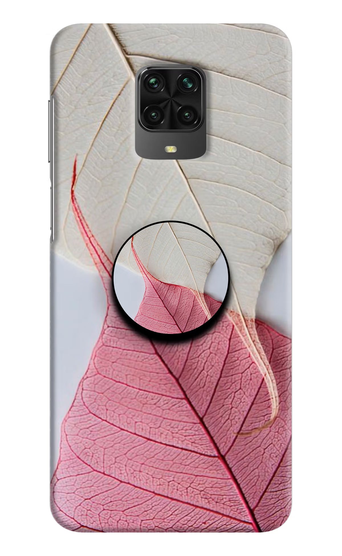 White Pink Leaf Poco M2 Pro Pop Case by Casekaro