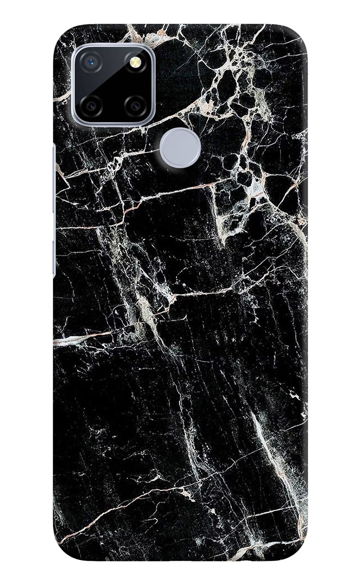 Black Marble Texture Realme C12/Narzo 20 Hard Case Back Cover by Casekaro