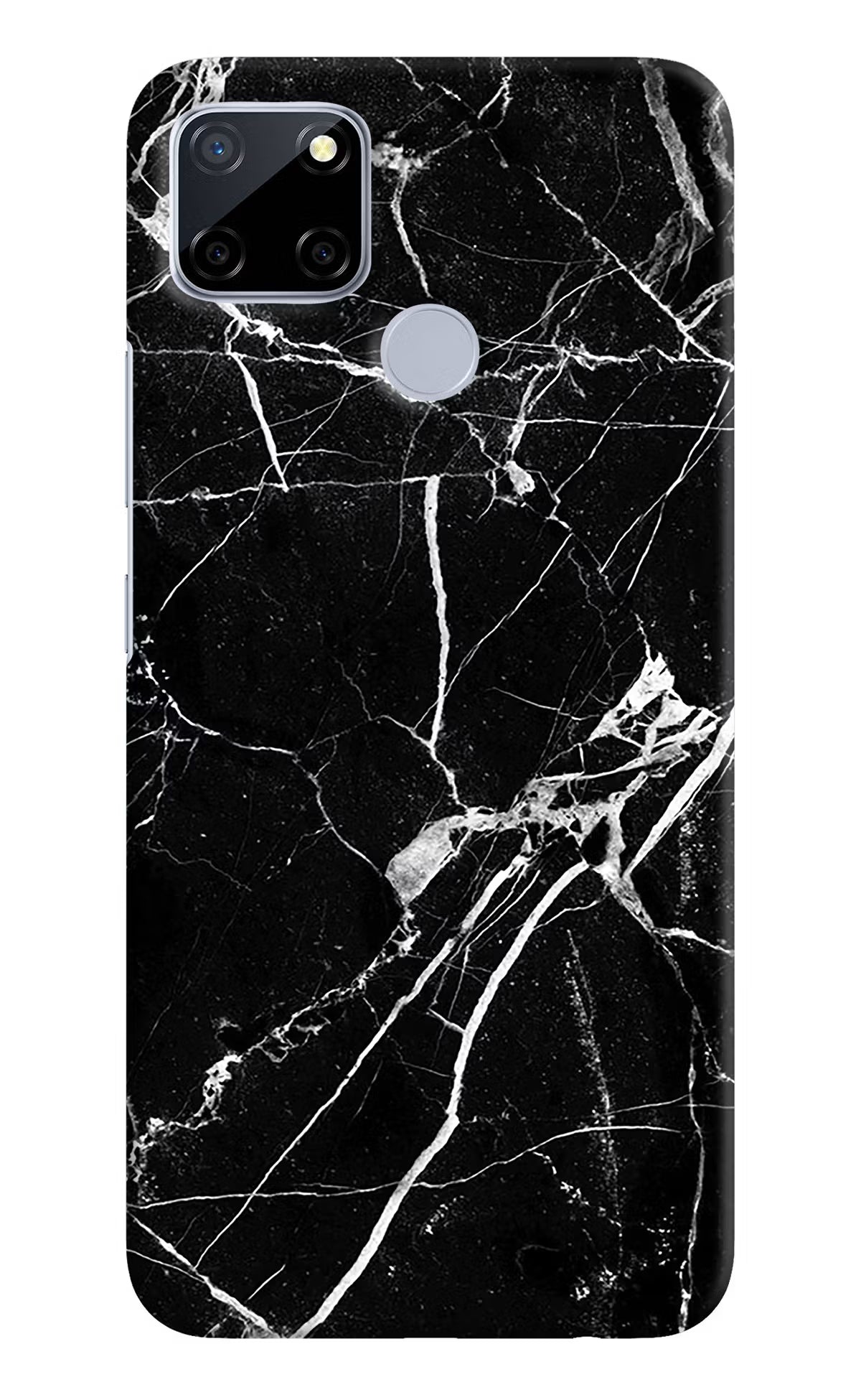 Black Marble Pattern Realme C12/Narzo 20 Hard Case Back Cover by Casekaro