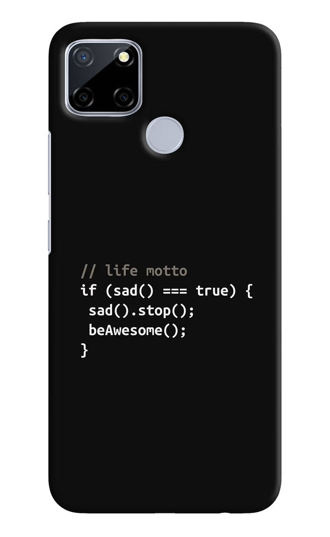 Life Motto Code Realme C12/Narzo 20 Hard Case Back Cover by Casekaro