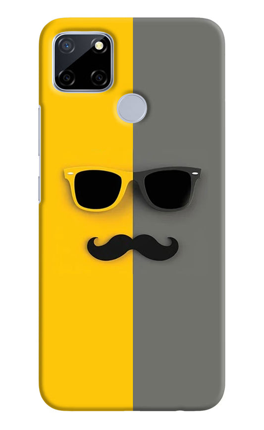 Sunglasses with Mustache Realme C12/Narzo 20 Hard Case Back Cover by Casekaro