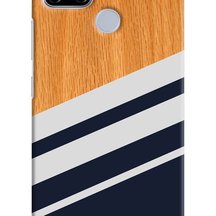 Blue and white wooden Realme C12/Narzo 20 Hard Case Back Cover by Casekaro