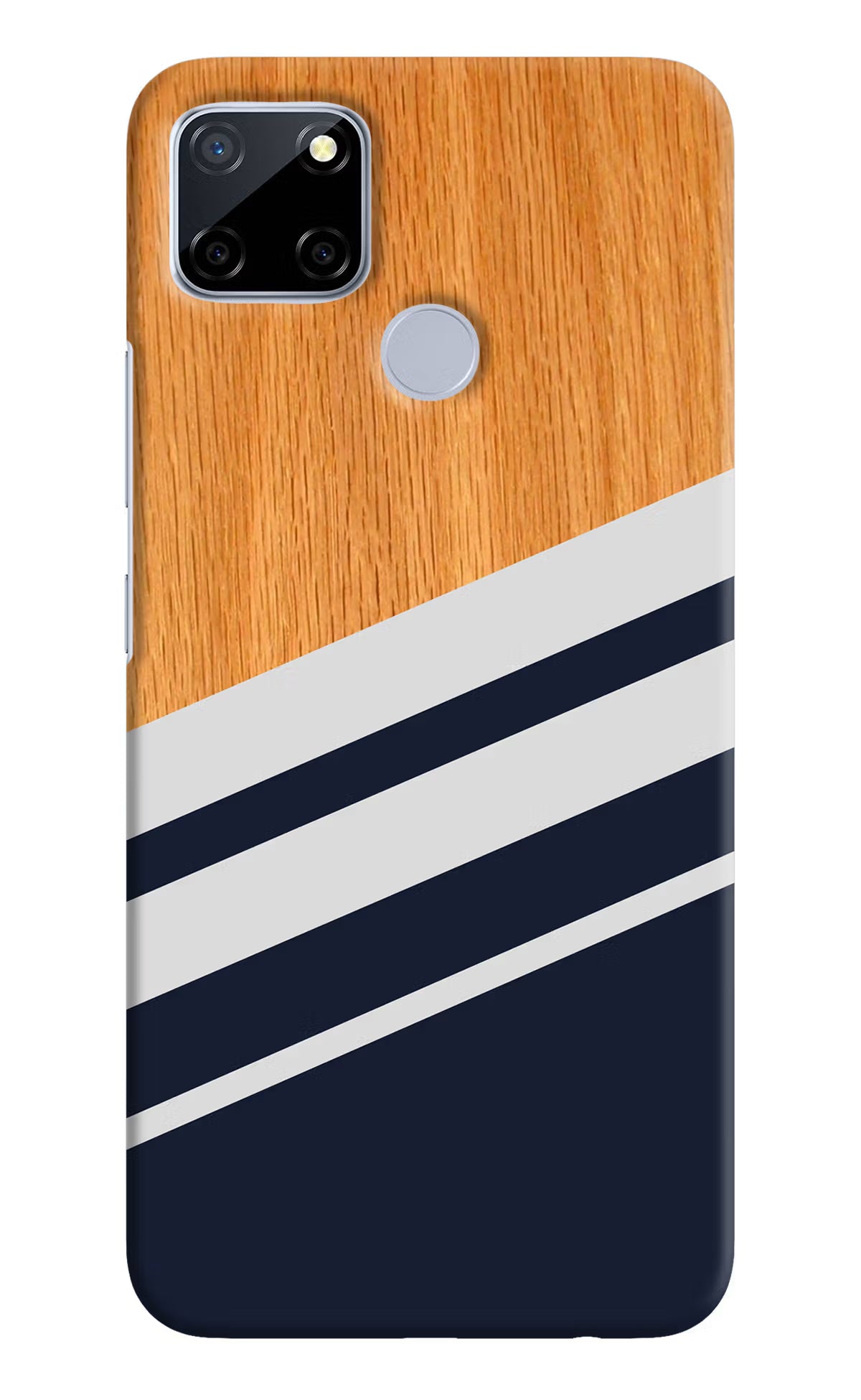 Blue and white wooden Realme C12/Narzo 20 Hard Case Back Cover by Casekaro