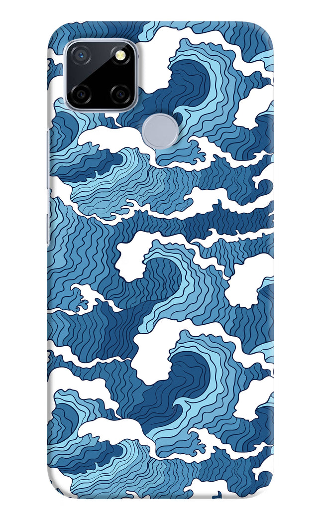 Blue Waves Realme C12/Narzo 20 Hard Case Back Cover by Casekaro