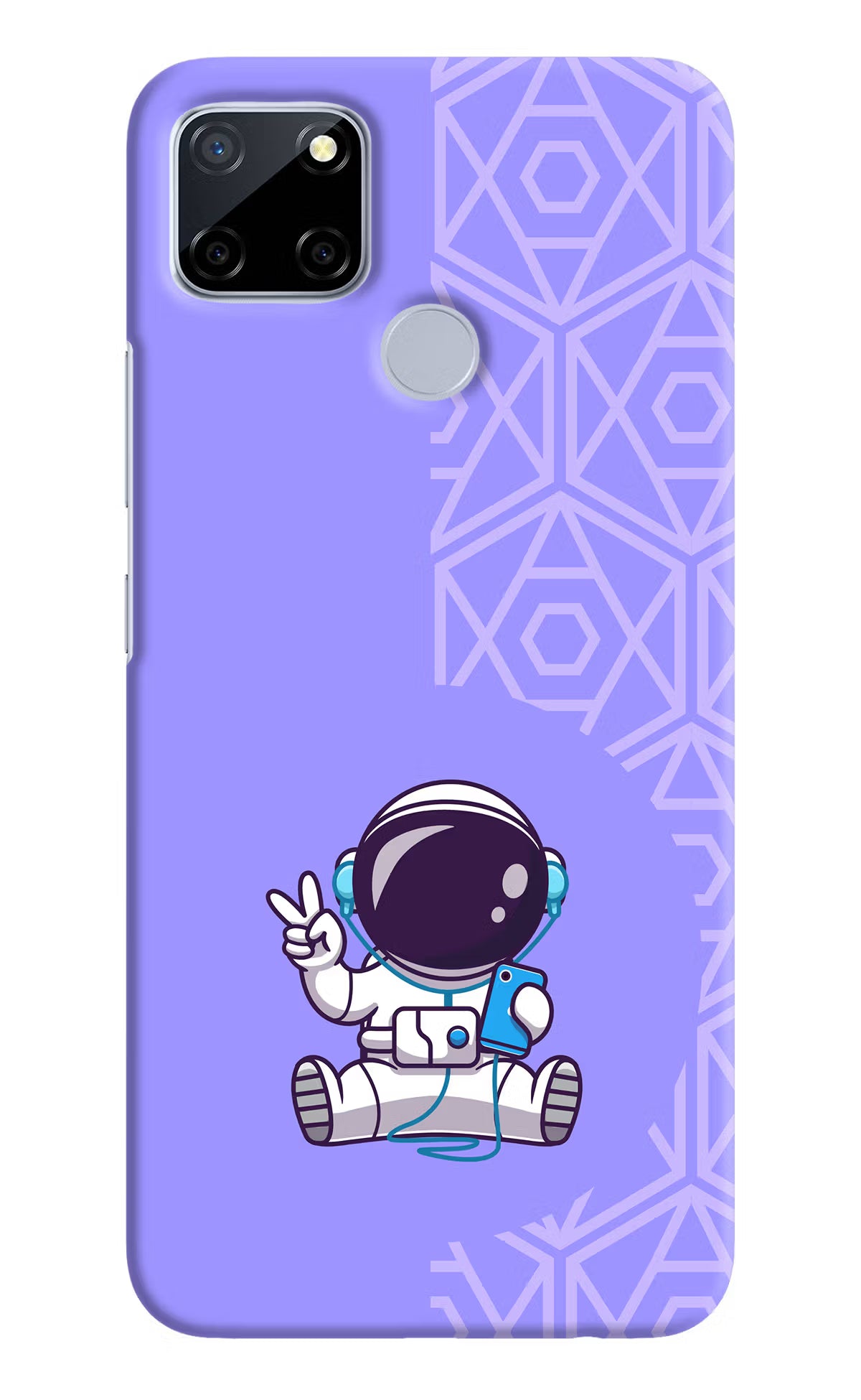 Cute Astronaut Chilling Realme C12/Narzo 20 Hard Case Back Cover by Casekaro