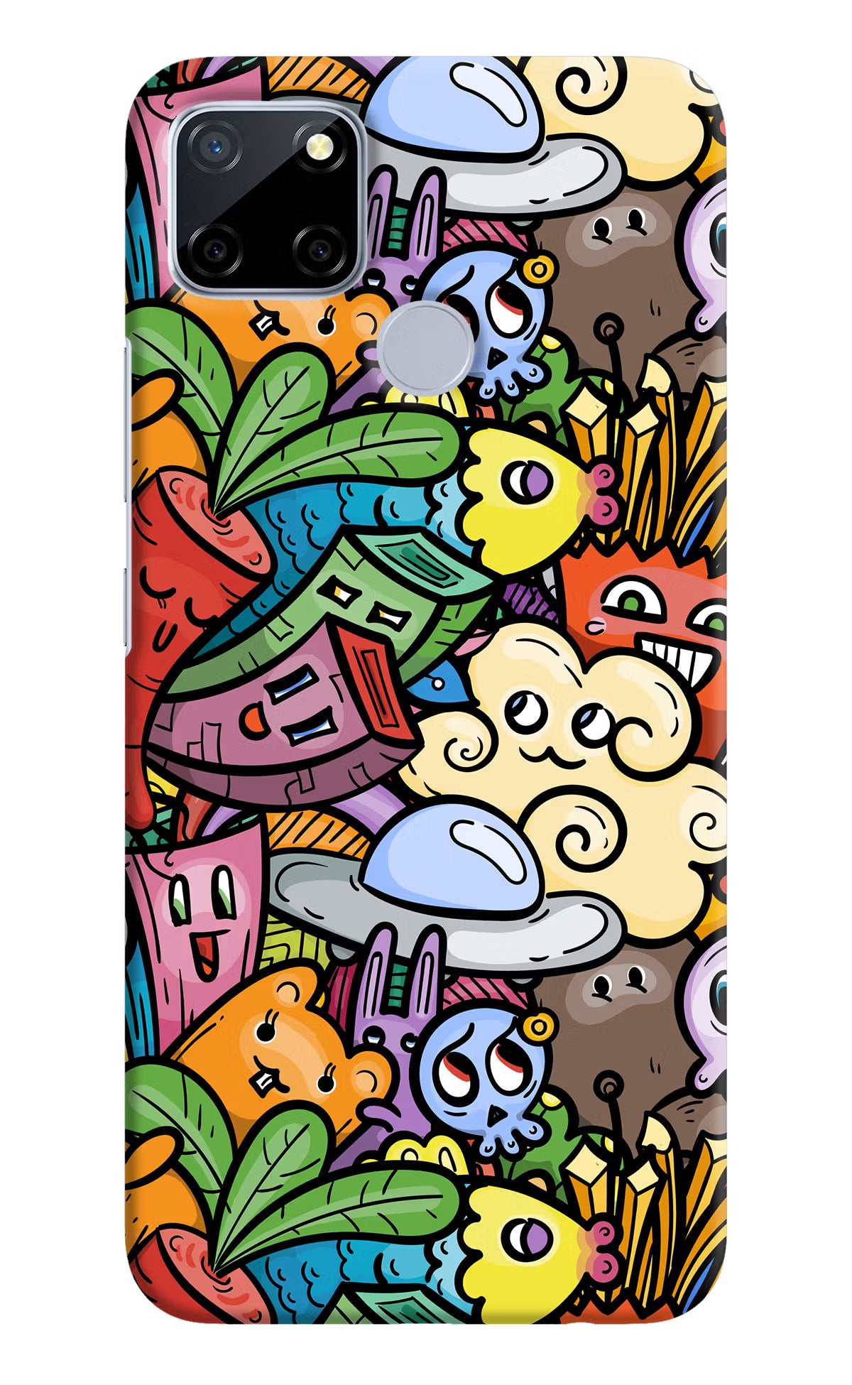 Veggie Doodle Realme C12/Narzo 20 Hard Case Back Cover by Casekaro