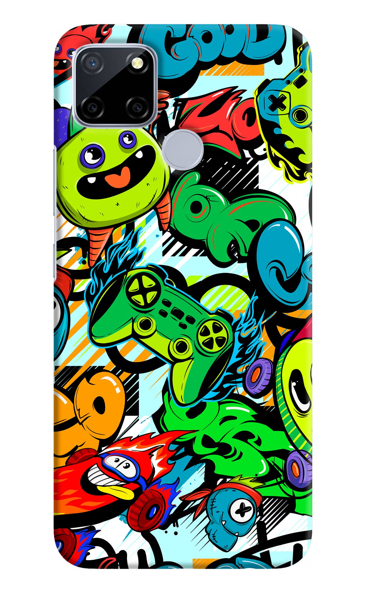 Game Doodle Realme C12/Narzo 20 Hard Case Back Cover by Casekaro