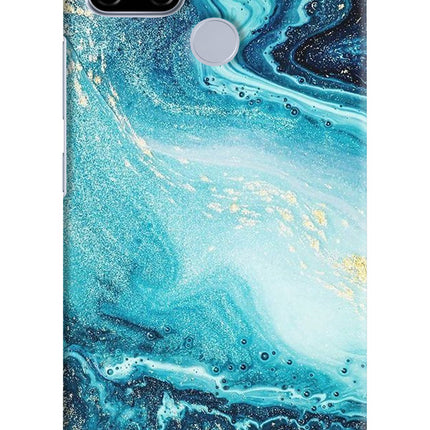 Blue Glitter Marble Realme C12/Narzo 20 Hard Case Back Cover by Casekaro