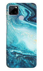 Blue Glitter Marble Realme C12/Narzo 20 Hard Case Back Cover by Casekaro