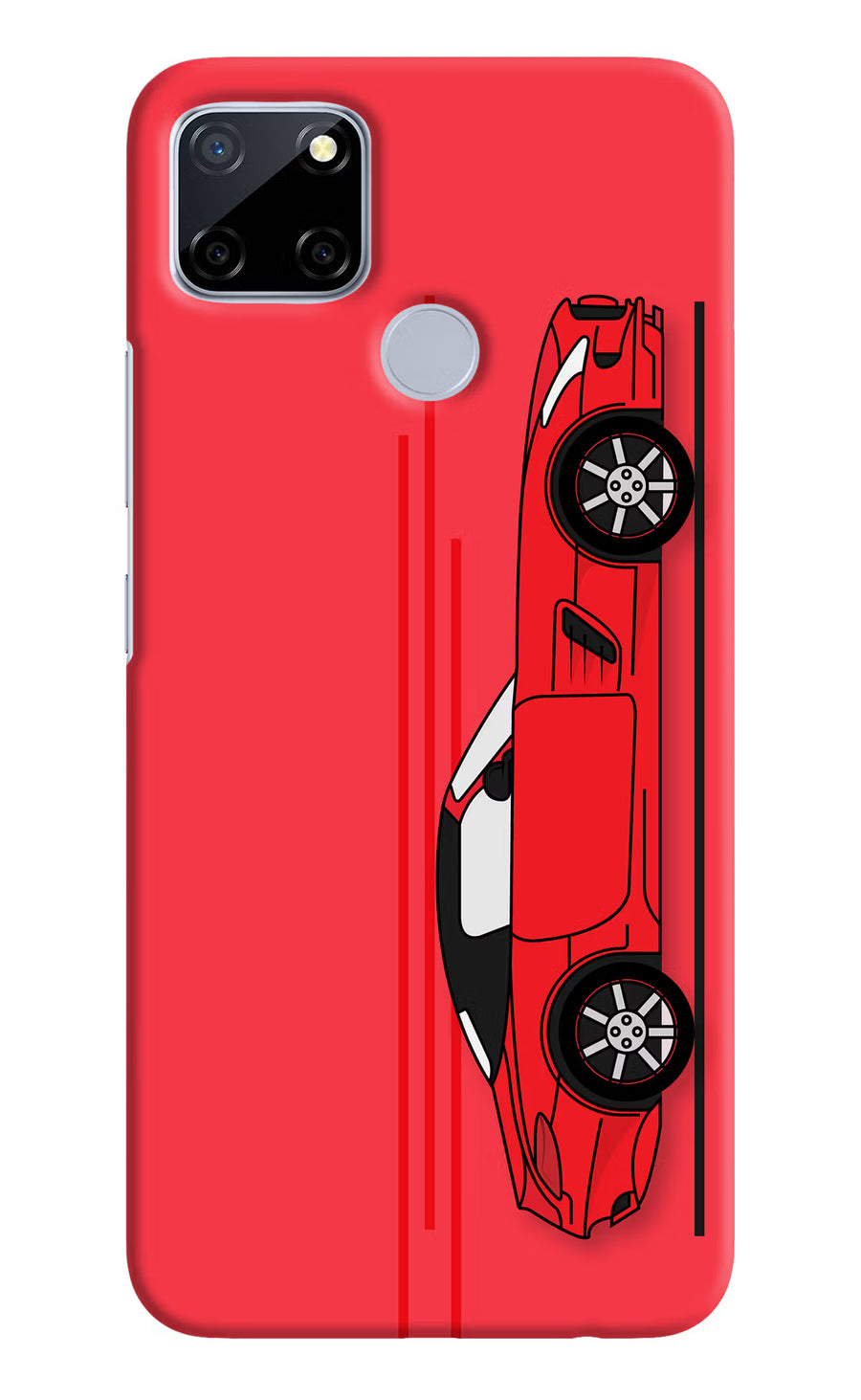 Red Velocity Realme C12/Narzo 20 Back Cover, Hard case