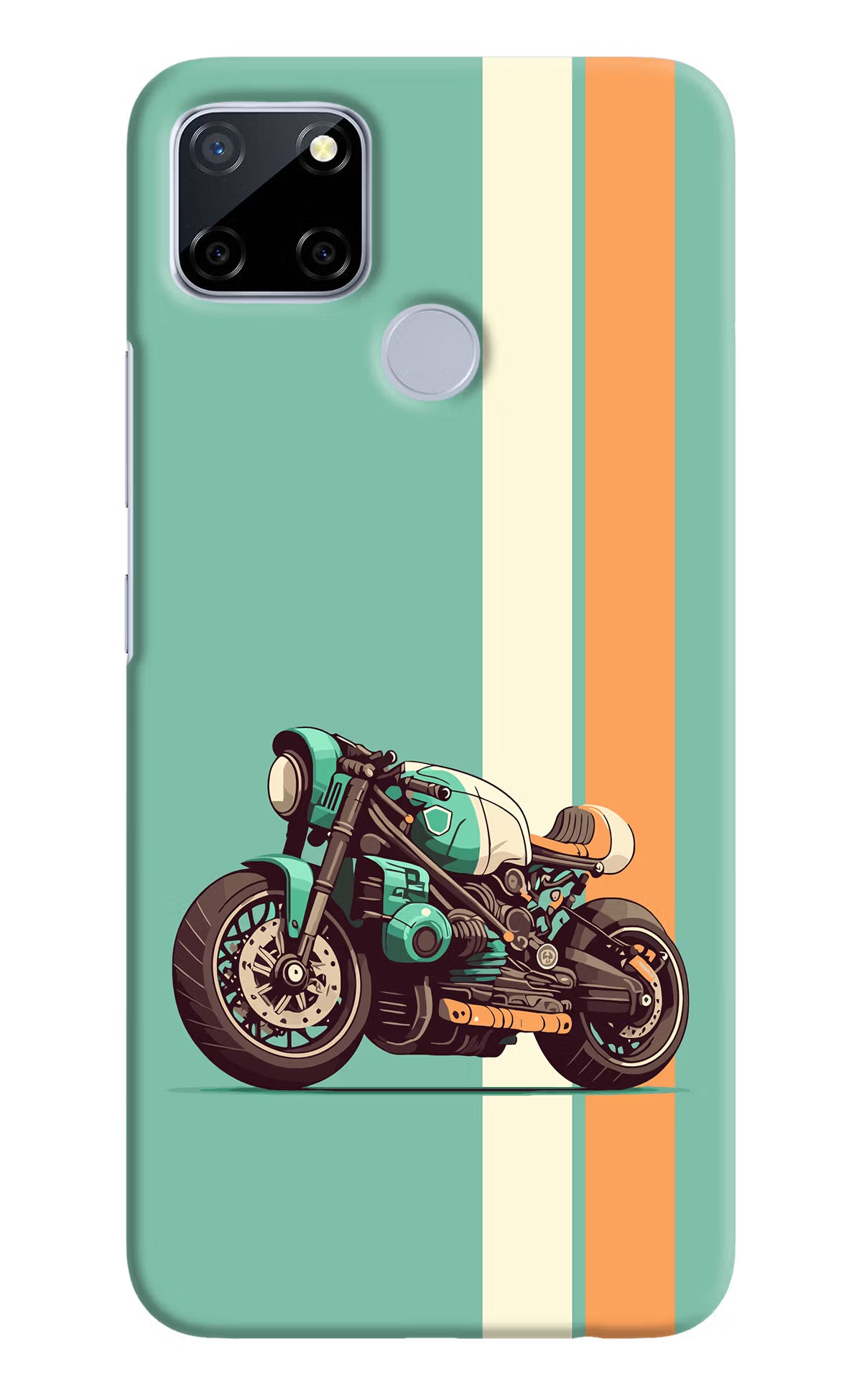Striped Moto Drift Realme C12/Narzo 20 Hard Case Back Cover by Casekaro