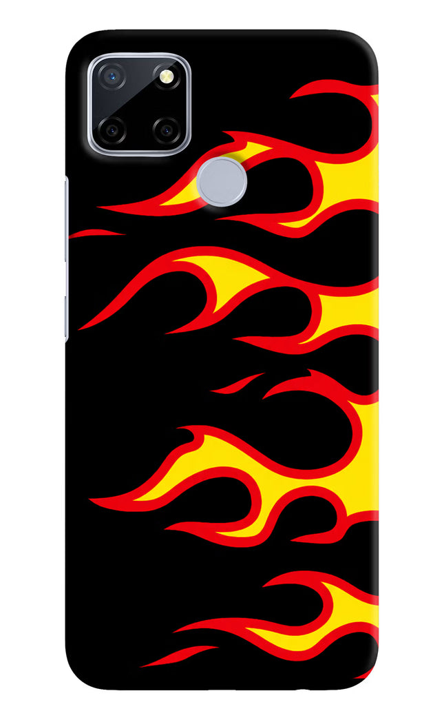 Side Sweep Flames Realme C12/Narzo 20 Hard Case Back Cover by Casekaro