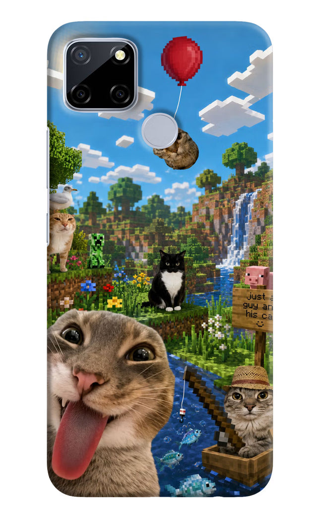 Minecraft Cat Chaos Realme C12/Narzo 20 Hard Case Back Cover by Casekaro