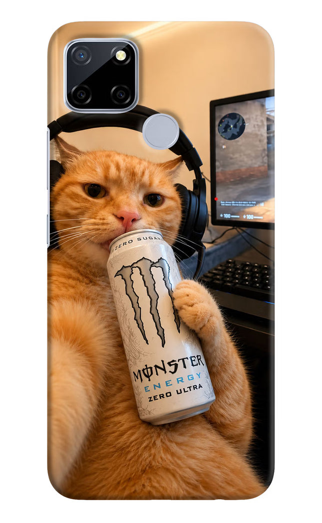 Gamer Cat Energy Realme C12/Narzo 20 Hard Case Back Cover by Casekaro