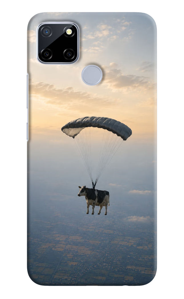 Skydiving Cow Realme C12/Narzo 20 Hard Case Back Cover by Casekaro