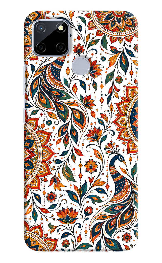 White Mayura Realme C12/Narzo 20 Hard Case Back Cover by Casekaro