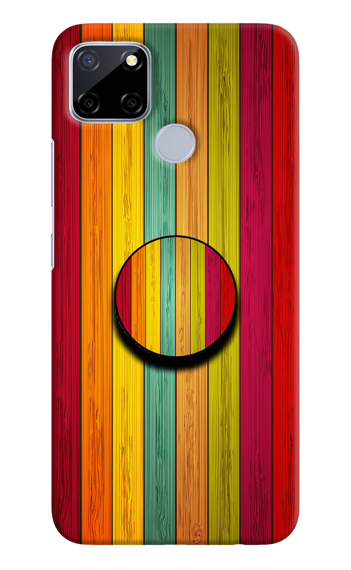 Multicolor Wooden Realme C12/Narzo 20 Pop Case by Casekaro