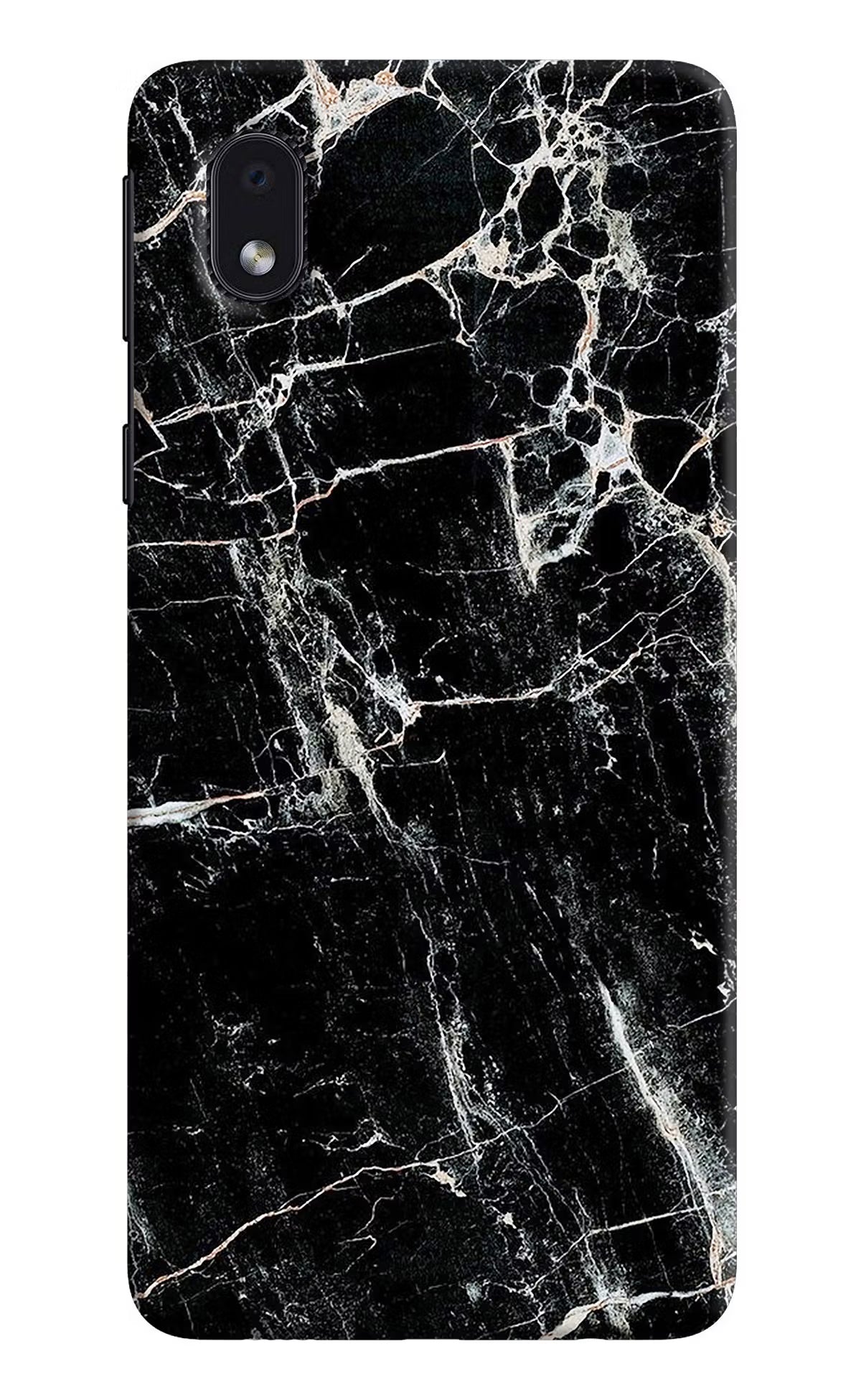 Black Marble Texture Samsung M01 Core Hard Case Back Cover by Casekaro
