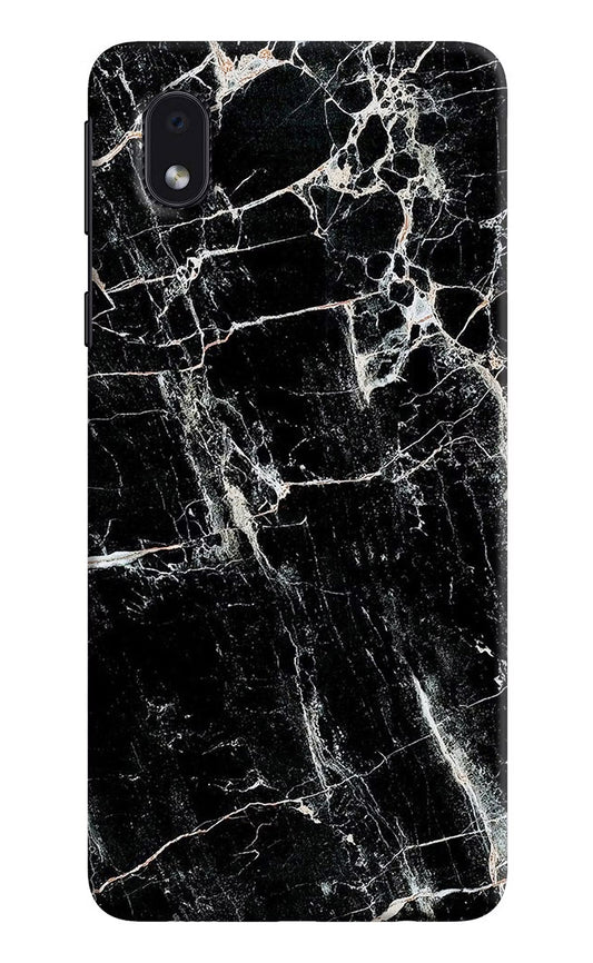 Black Marble Texture Samsung M01 Core Hard Case Back Cover by Casekaro