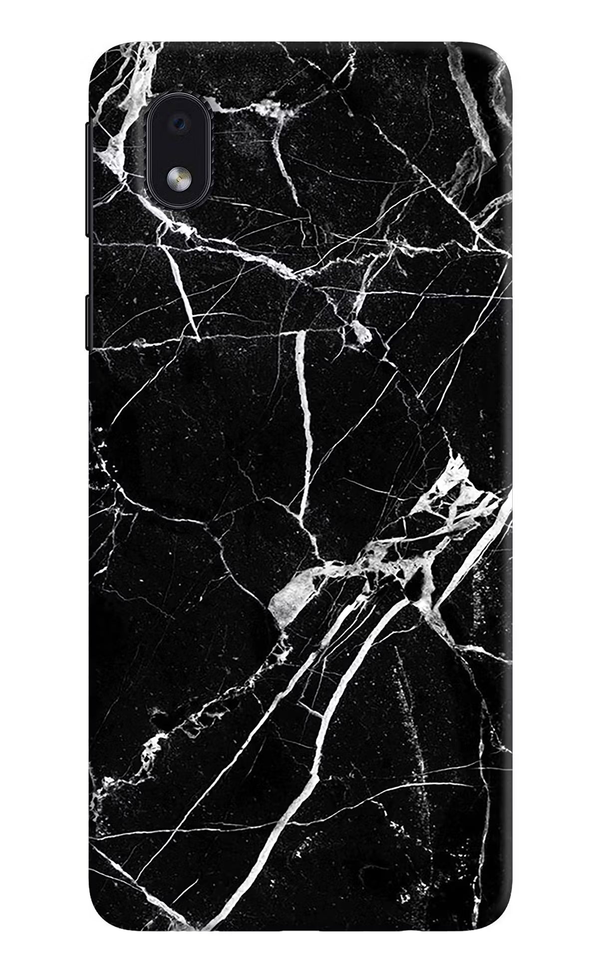 Black Marble Pattern Samsung M01 Core Hard Case Back Cover by Casekaro
