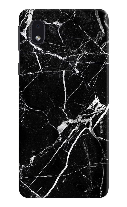 Black Marble Pattern Samsung M01 Core Hard Case Back Cover by Casekaro