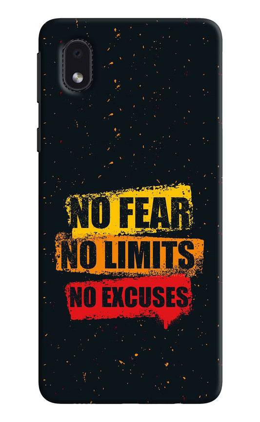 No Fear No Limits No Excuse Samsung M01 Core Hard Case Back Cover by Casekaro