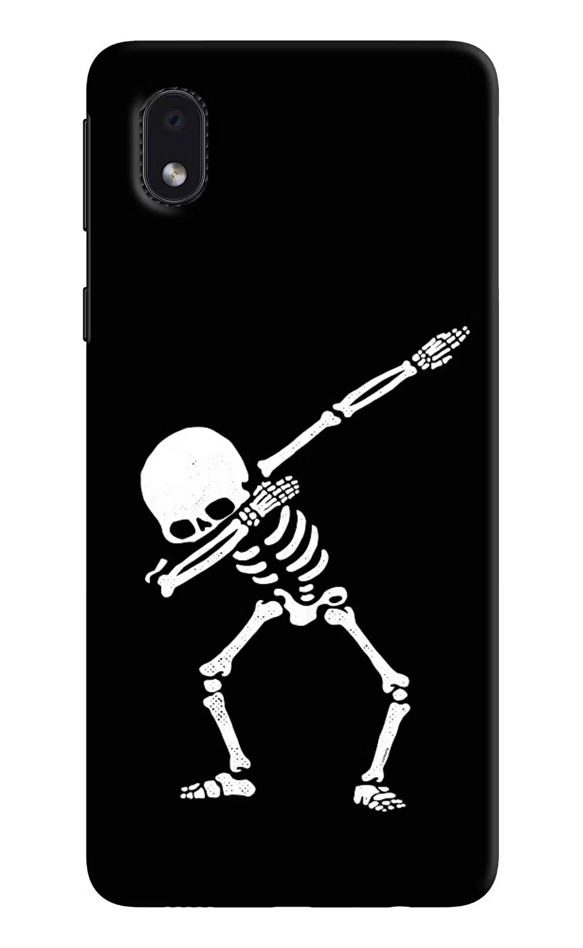 Dabbing Skeleton Art Samsung M01 Core Hard Case Back Cover by Casekaro