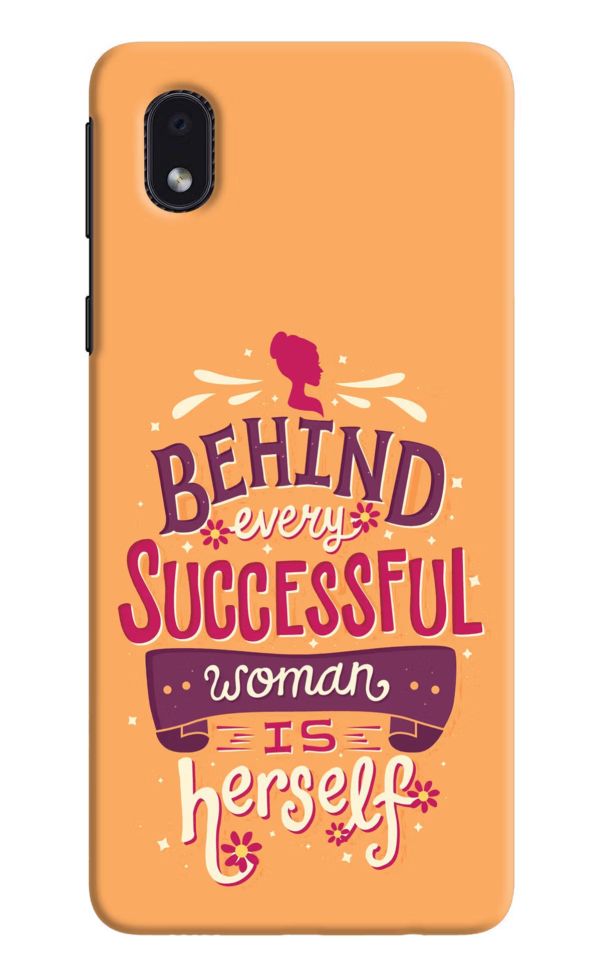 Behind Every Successful Woman There Is Herself Samsung M01 Core Hard Case Back Cover by Casekaro