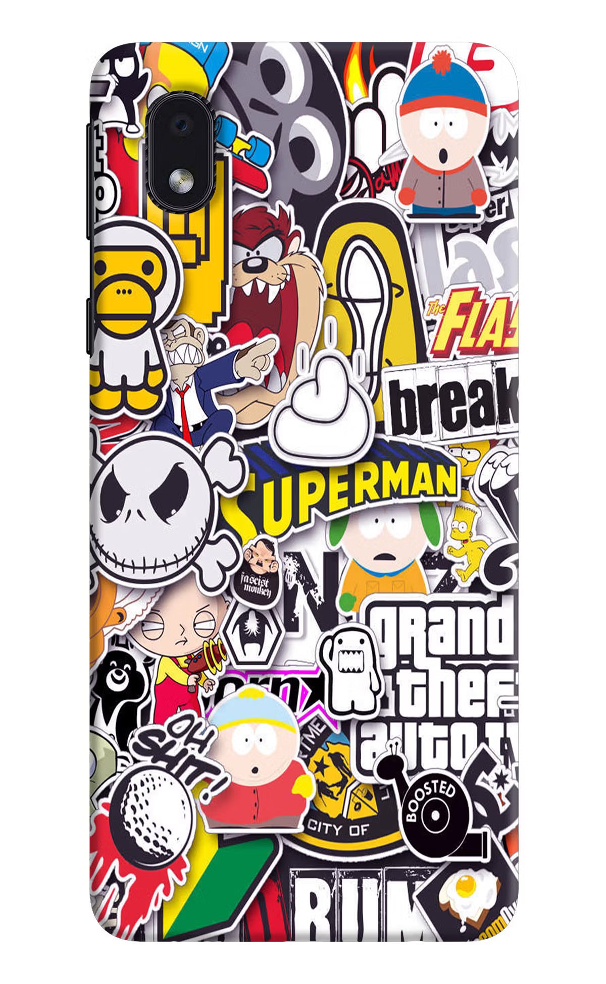 Sticker Bomb Samsung M01 Core Hard Case Back Cover by Casekaro