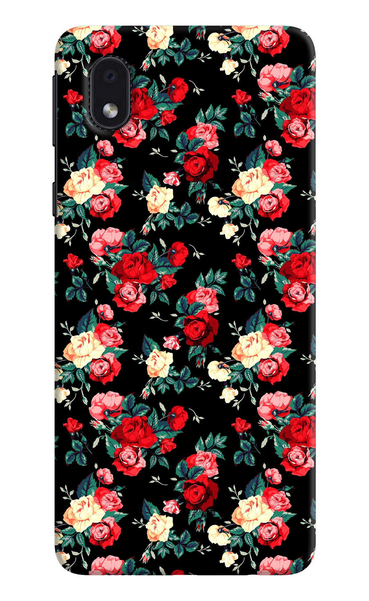 Rose Pattern Samsung M01 Core Hard Case Back Cover by Casekaro