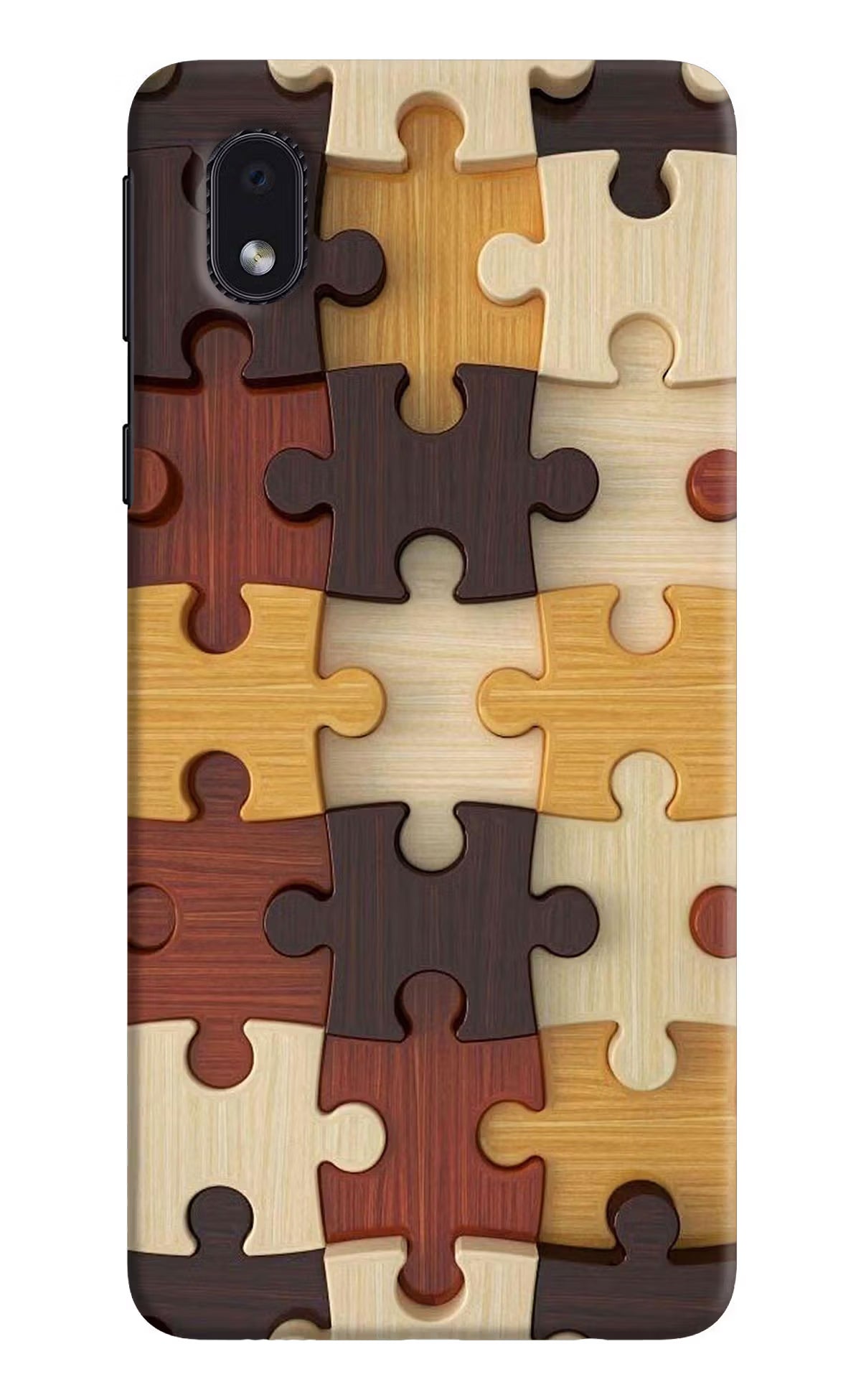 Wooden Puzzle Samsung M01 Core Hard Case Back Cover by Casekaro