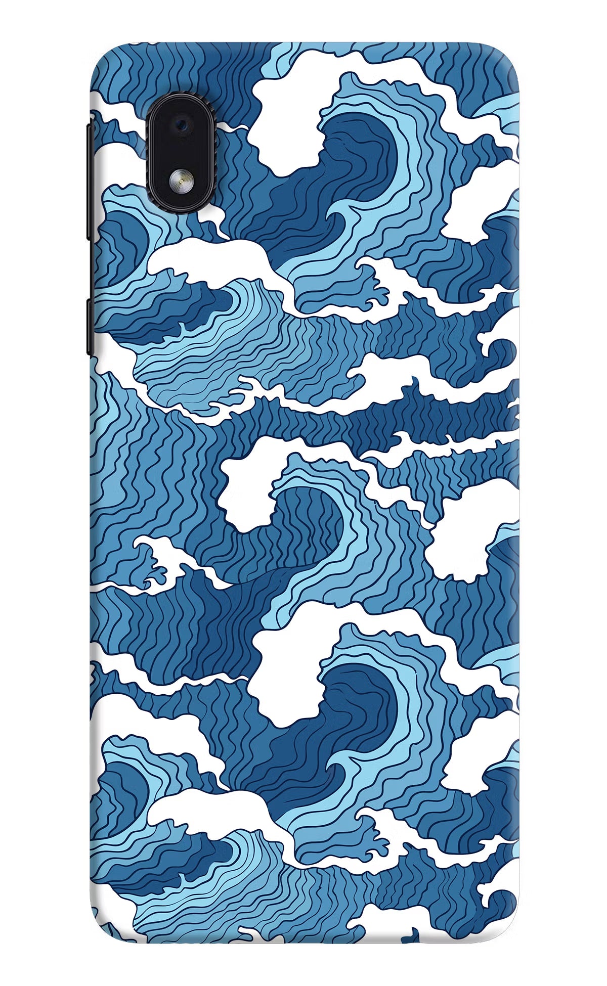 Blue Waves Samsung M01 Core Hard Case Back Cover by Casekaro