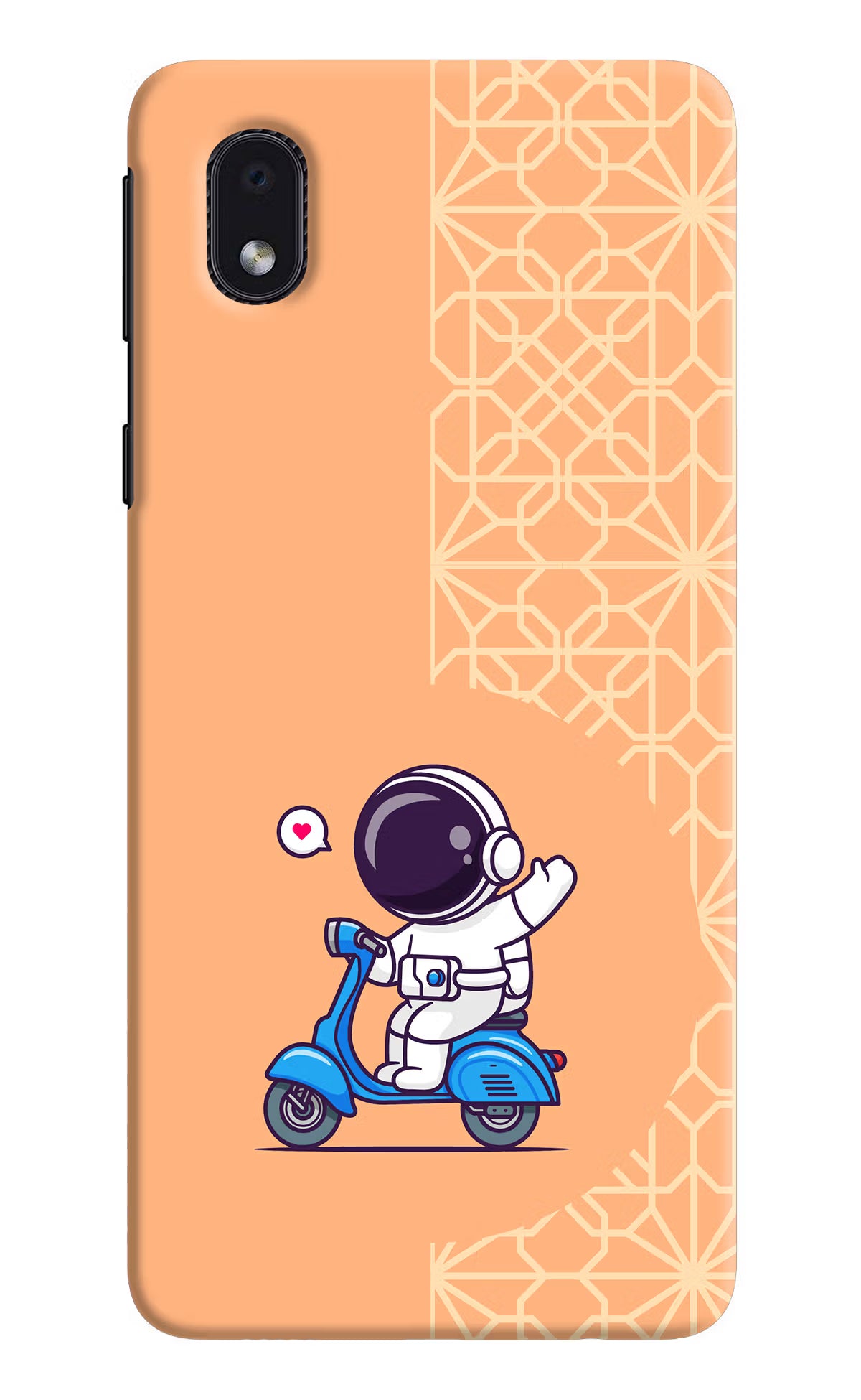 Cute Astronaut Riding Samsung M01 Core Hard Case Back Cover by Casekaro