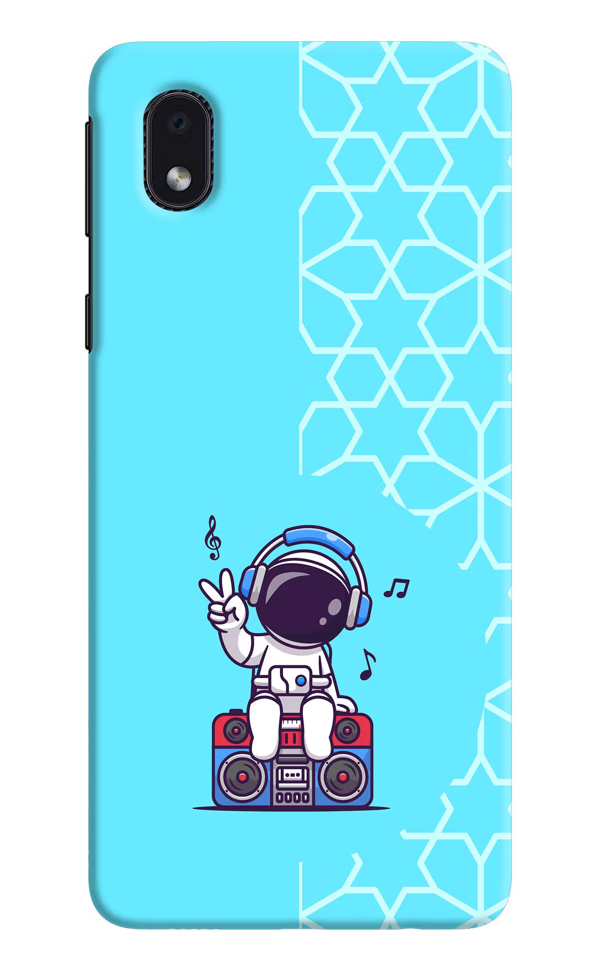 Cute Astronaut Chilling Samsung M01 Core Hard Case Back Cover by Casekaro