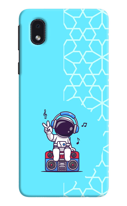 Cute Astronaut Chilling Samsung M01 Core Hard Case Back Cover by Casekaro