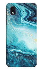 Blue Glitter Marble Samsung M01 Core Hard Case Back Cover by Casekaro