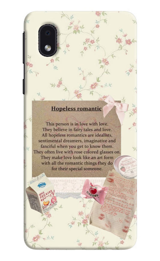 Hopeless Romantic Samsung M01 Core Hard Case Back Cover by Casekaro