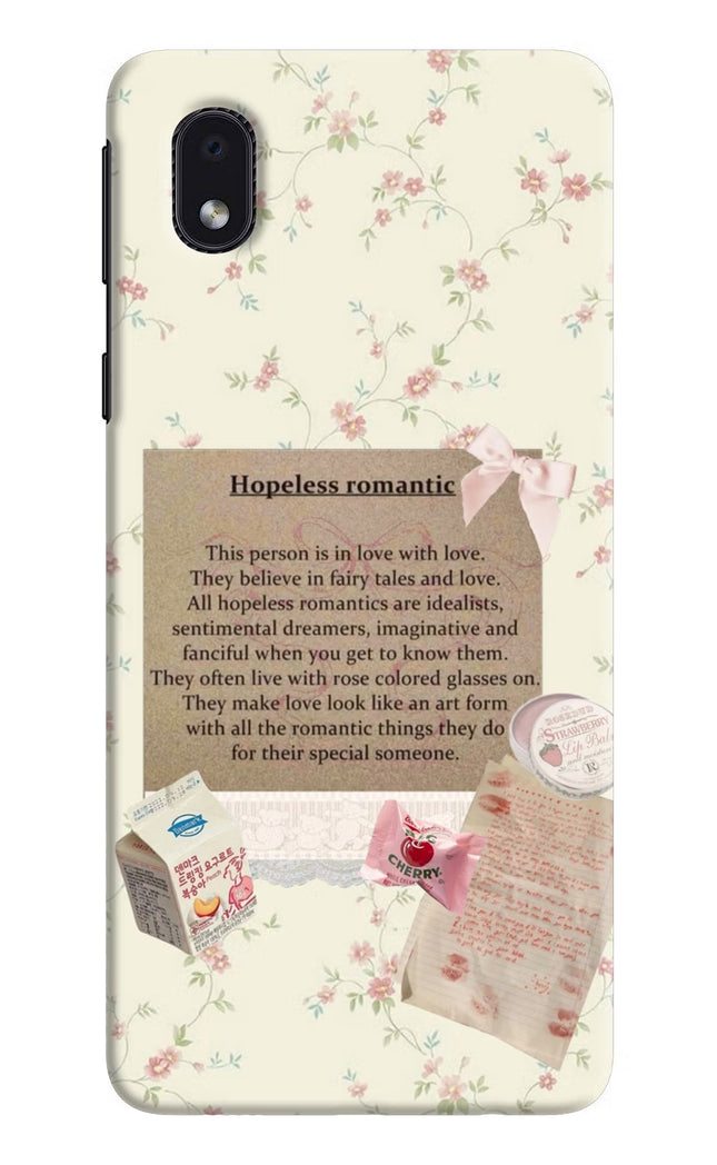 Hopeless Romantic Samsung M01 Core Hard Case Back Cover by Casekaro