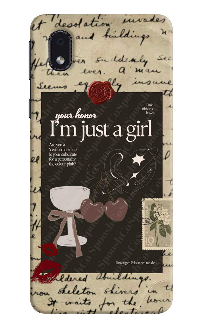 I am just a girl Samsung M01 Core Hard Case Back Cover by Casekaro