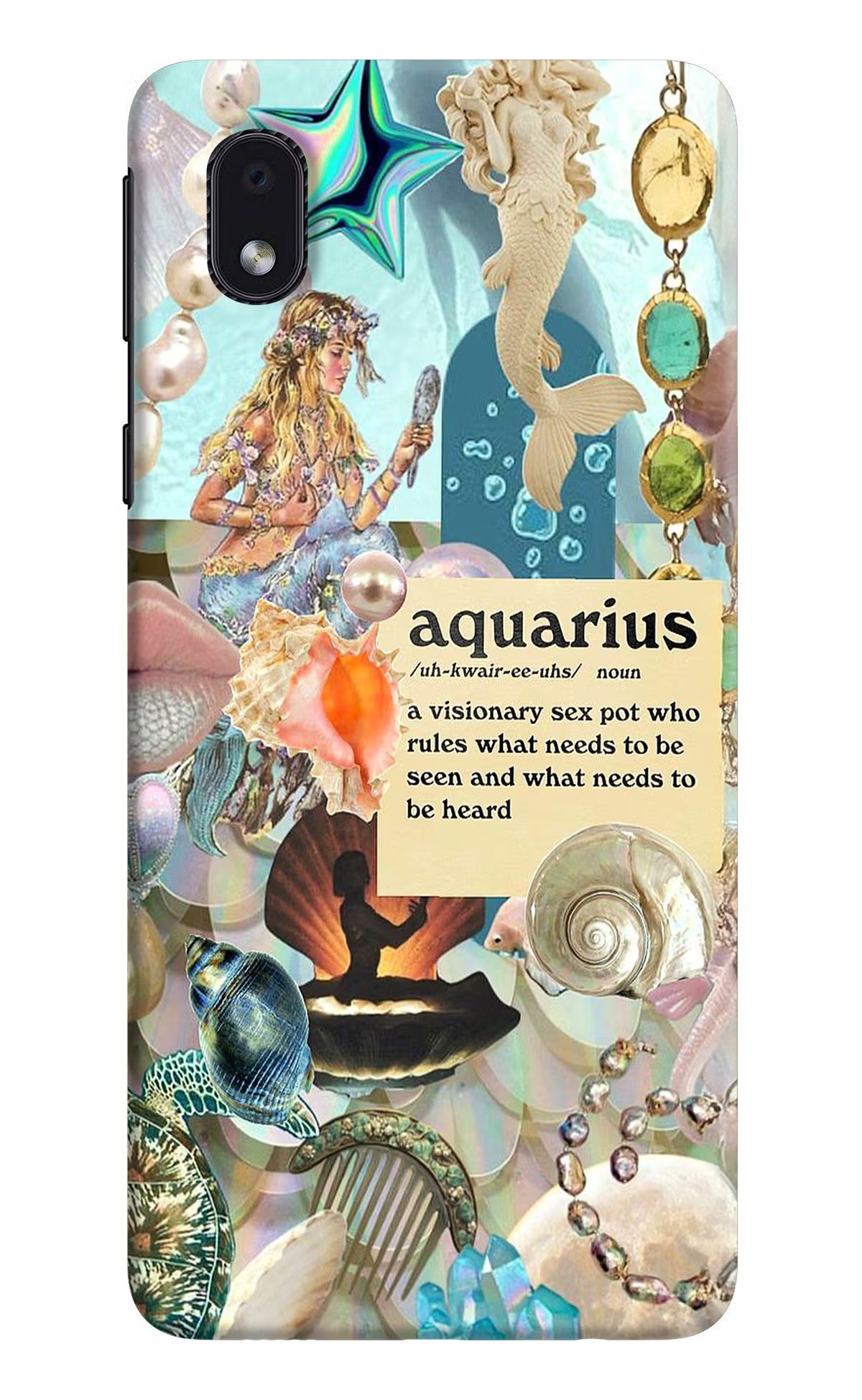 Aquarius Zodiac Samsung M01 Core Hard Case Back Cover by Casekaro