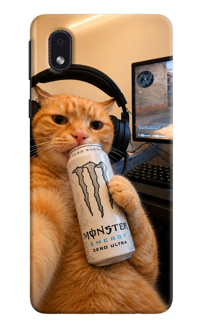 Gamer Cat Energy Samsung M01 Core Hard Case Back Cover by Casekaro