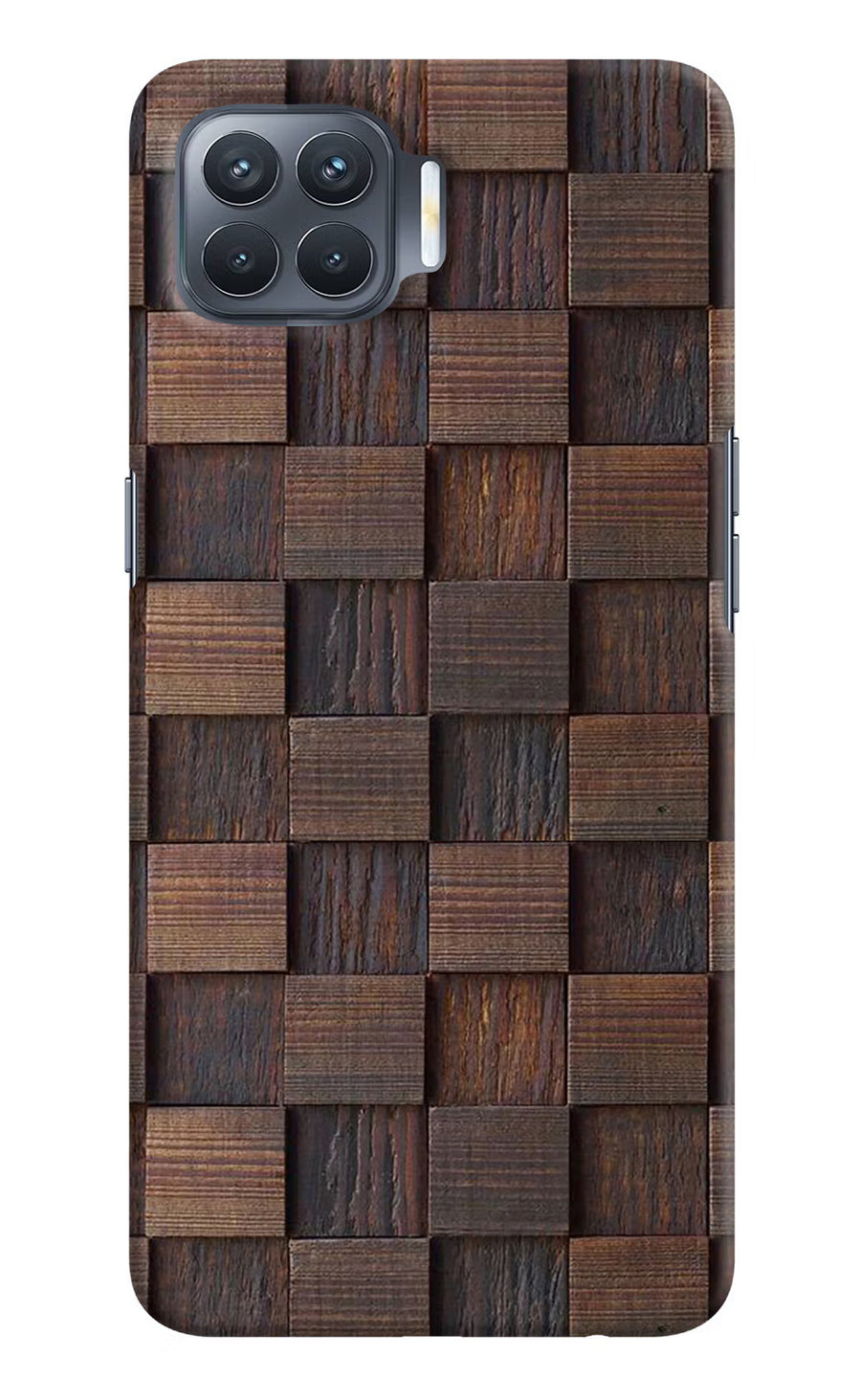 Wooden Cube Design Oppo F17 Pro Back Cover, Hard case