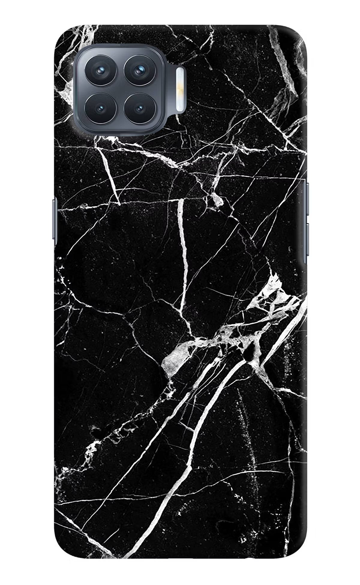 Black Marble Pattern Oppo F17 Pro Hard Case Back Cover by Casekaro