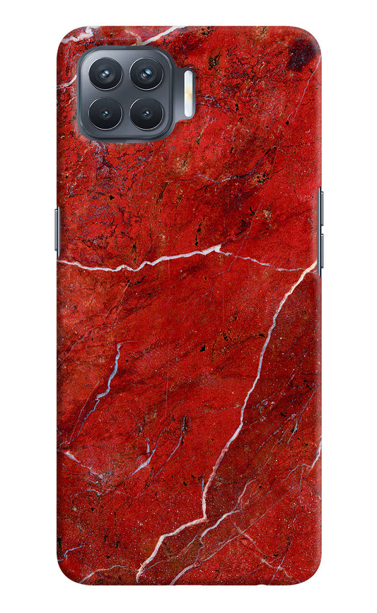 Red Marble Design Oppo F17 Pro Hard Case Back Cover by Casekaro