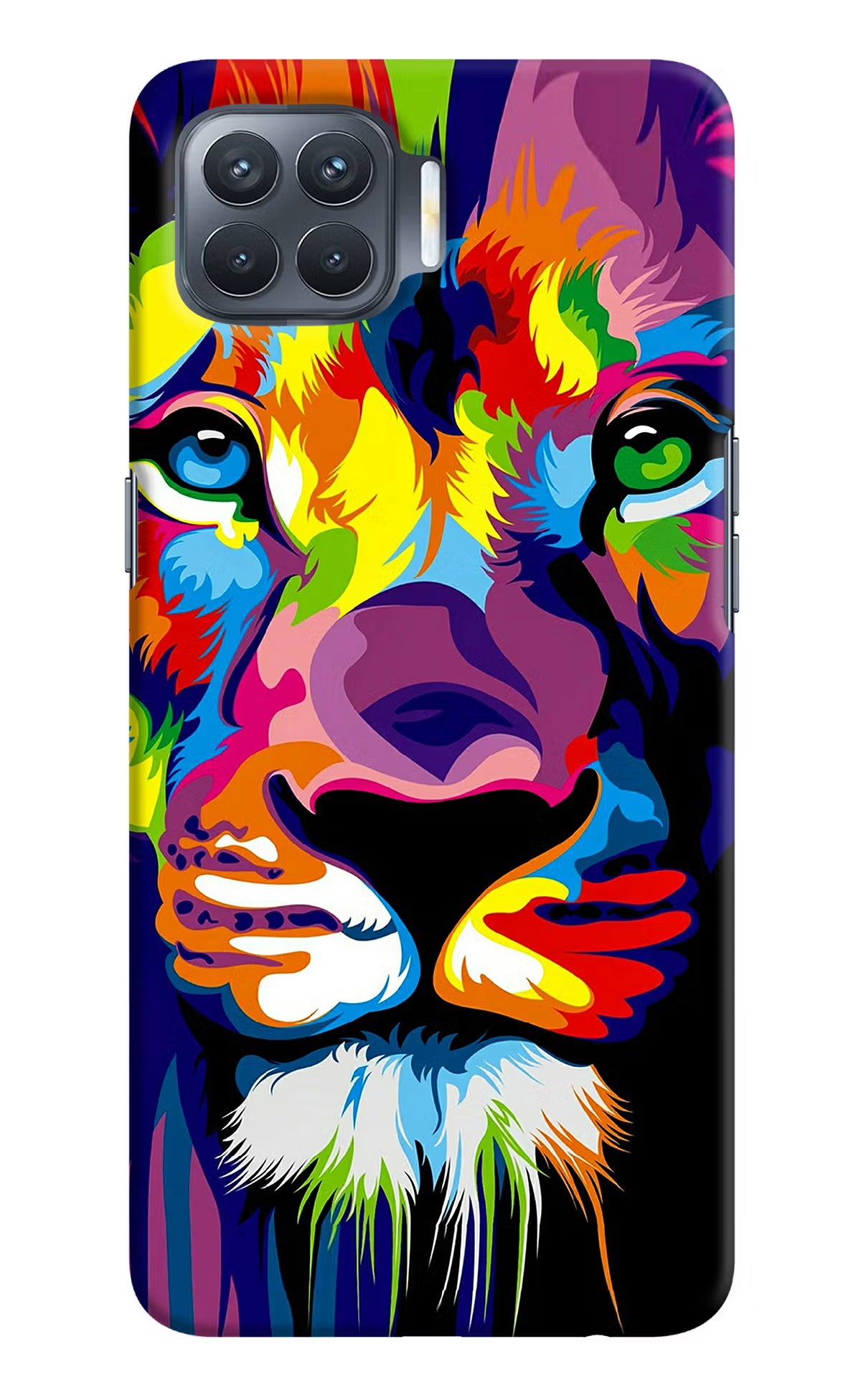 Lion Oppo F17 Pro Hard Case Back Cover by Casekaro
