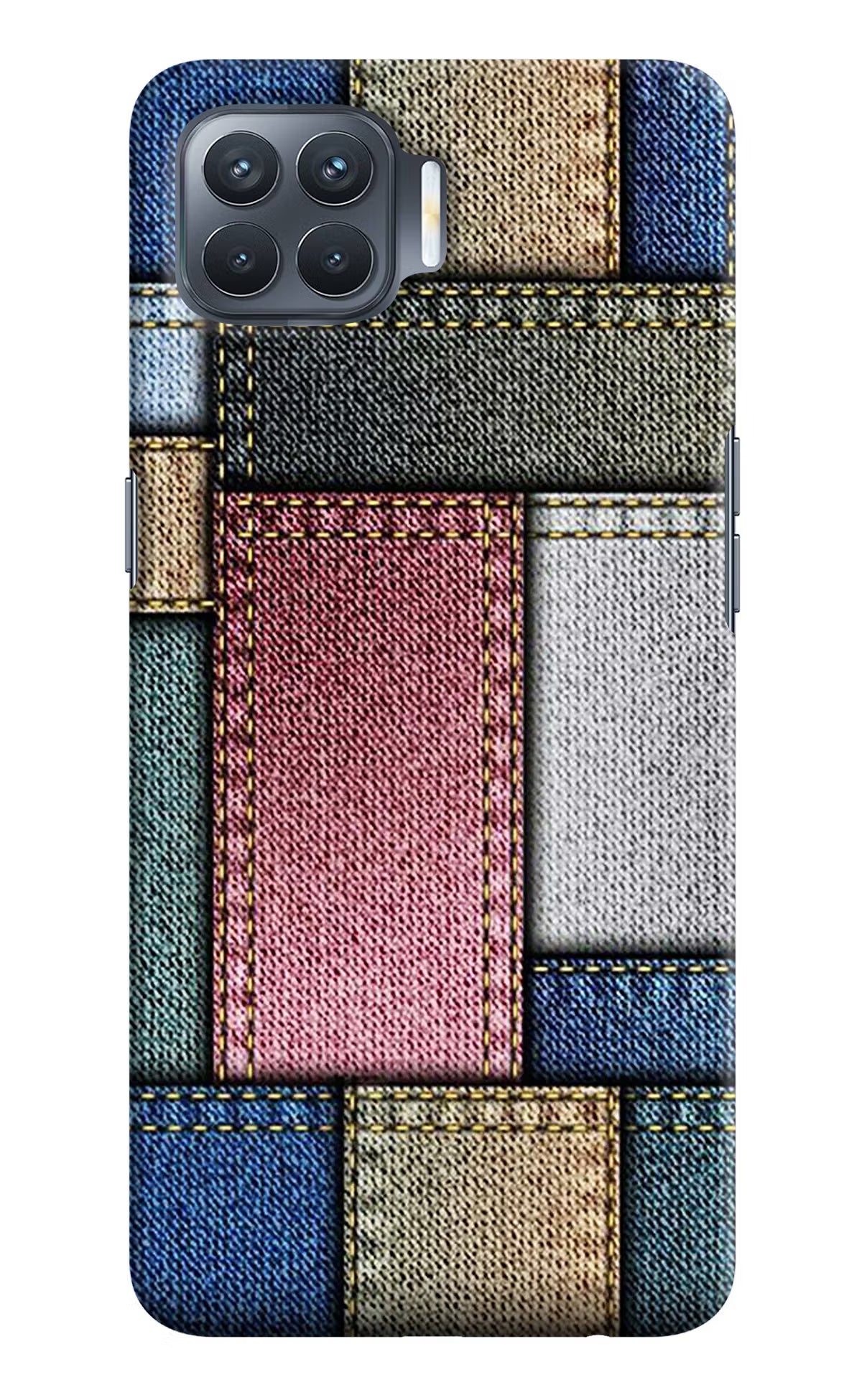 Multicolor Jeans Oppo F17 Pro Hard Case Back Cover by Casekaro