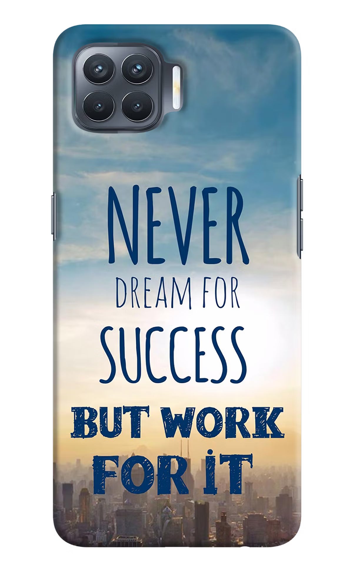 Never Dream For Success But Work For It Oppo F17 Pro Hard Case Back Cover by Casekaro